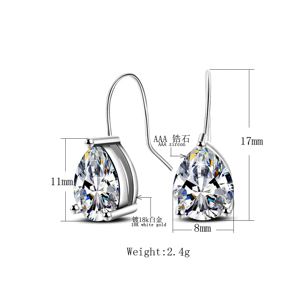 Симпатичные серьги модные ювелирные изделия серебряного цвета с кристаллами для