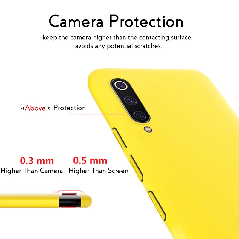 Тонкий матовый чехол ADKO ярких цветов с надписью для Xiaomi Mi 9 Жесткий Чехол из