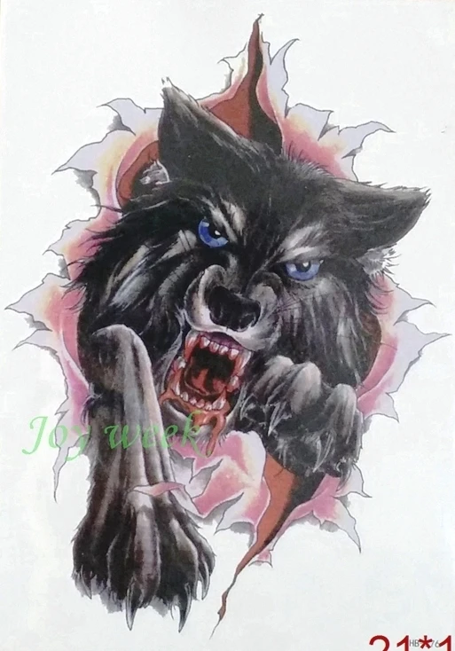 Waterproof Temporary Tattoo Sticker big size wolf tatto stickers flash tatoo fake tattoos for men women | Красота и здоровье