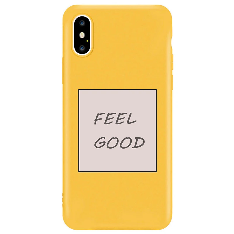 Чехлы Remazy с надписью FEEL GOOD для iPhone 8 7 Plus XS MAX XR тонкий мягкий чехол ярких цветов iphone