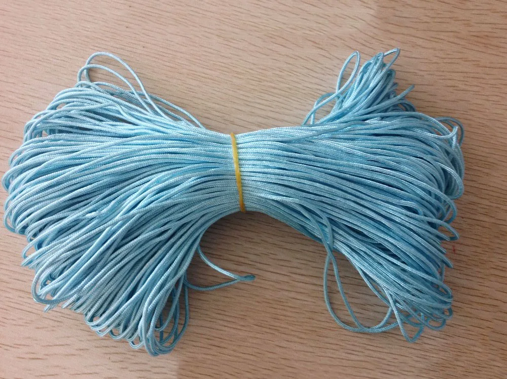 2mm Aqua Blue Rattail Braid Nylon Cord+Jewelry Accessories Macrame Rope Making Beading Bracelet Cords 90m=90m*1Roll | Украшения и