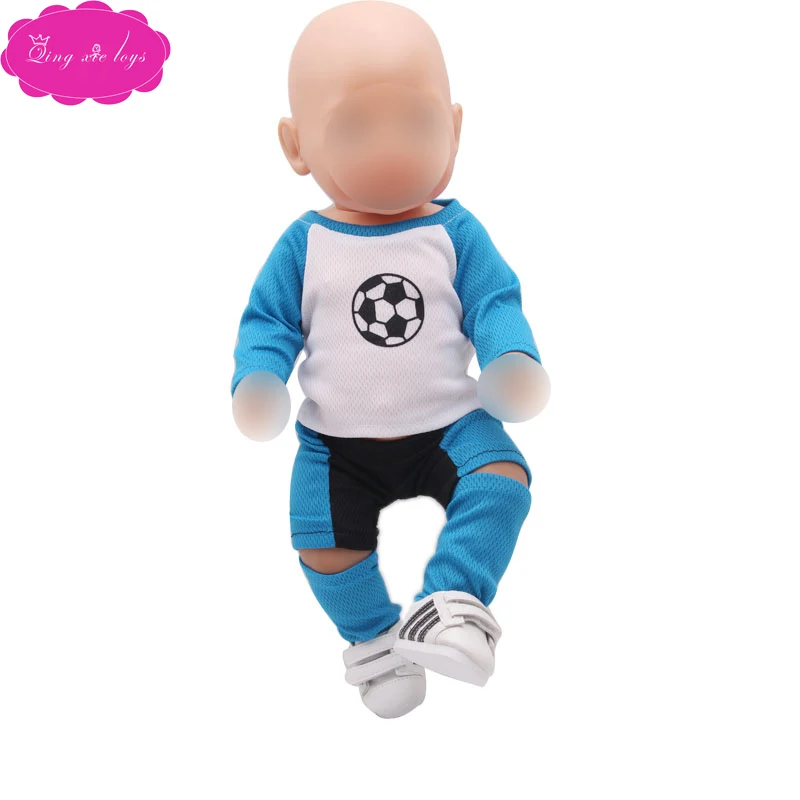 Детская Одежда для кукол 43 см спортивная одежда новорожденных футбольный костюм