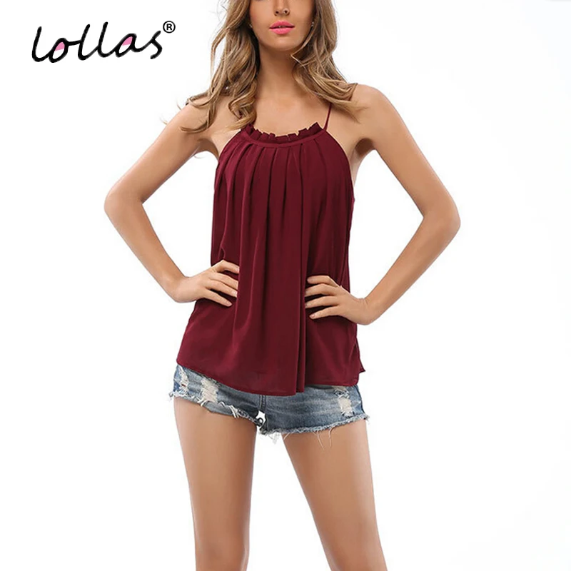 

lollas New Spring Chiffon Vest Women Summer Vest Solid Casual Brief Camis Women Tanks