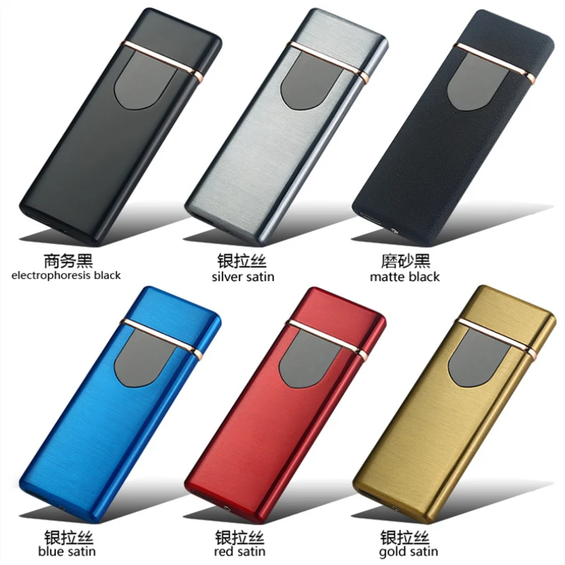 Ультратонкая USB электрическая зажигалка портативная перезаряжаемая Электронная