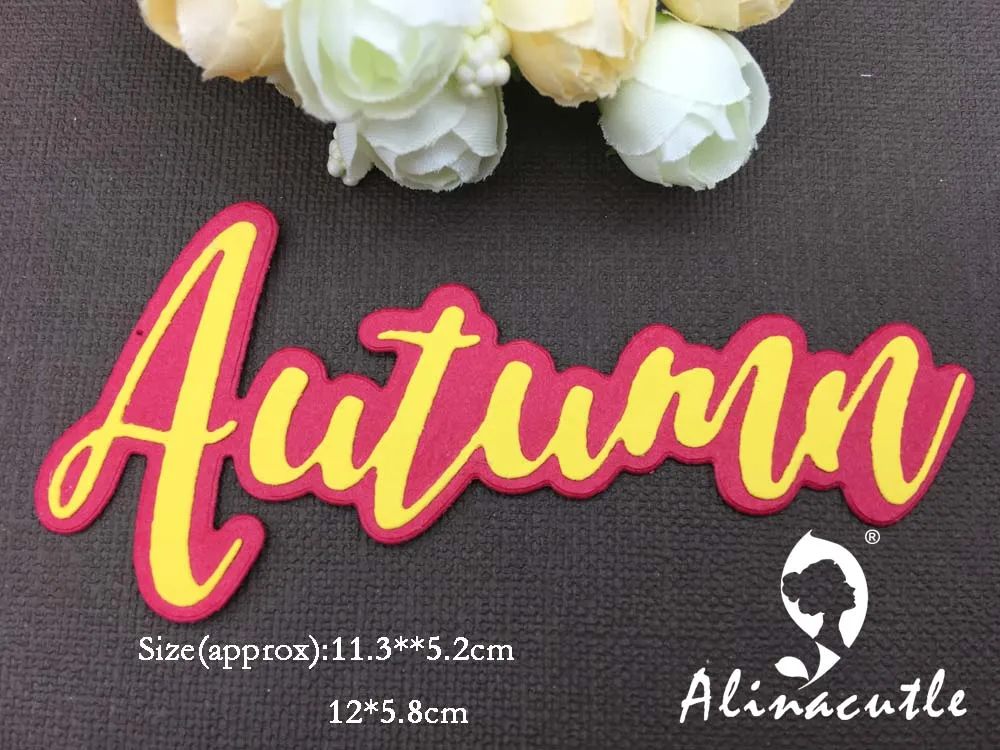 Металлические Вырубные штампы, вырезание AlinaCraft теней, контурные слова, осенний алфавит, скрапбук, бумага, ремесло, карта, альбом, трафарет, художественный резак
