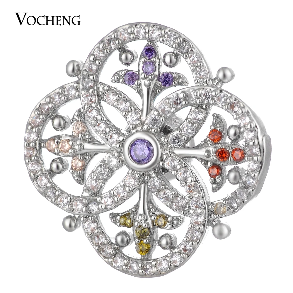 Vocheng Ginger Snap Charms CZ камень из меди Роскошный цветок 18 мм 2 цвета Vn 1796|copper flower|flower snaps18mm