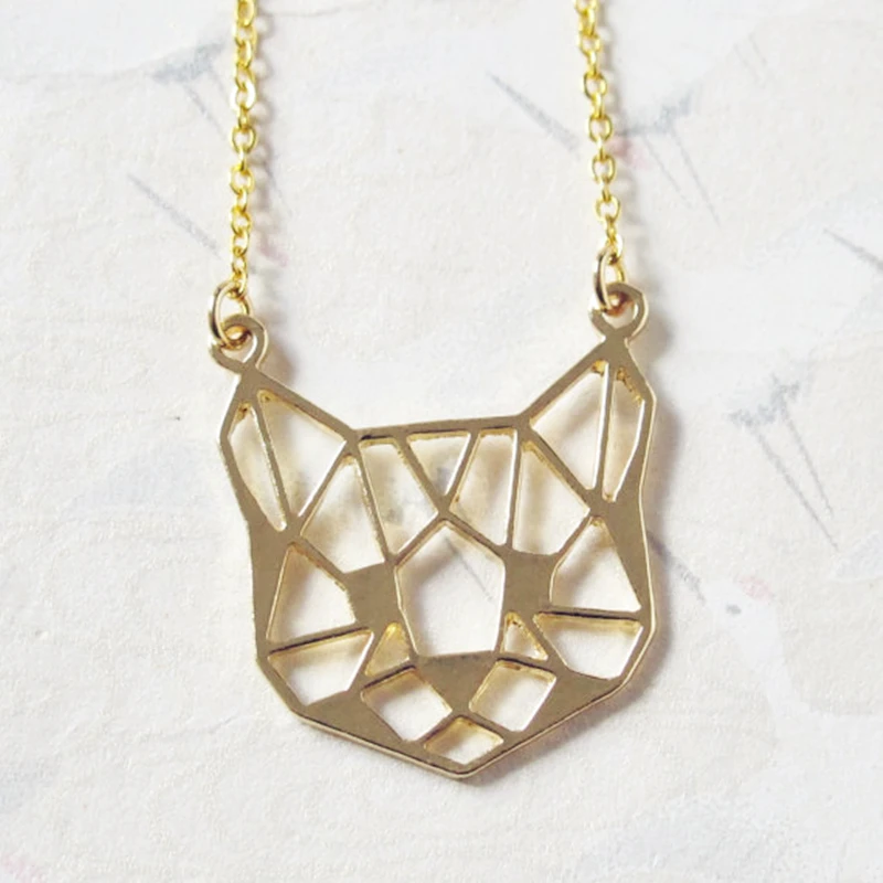 10 шт./лот ожерелье с милым кошачьим лицом геометрические ювелирные изделия