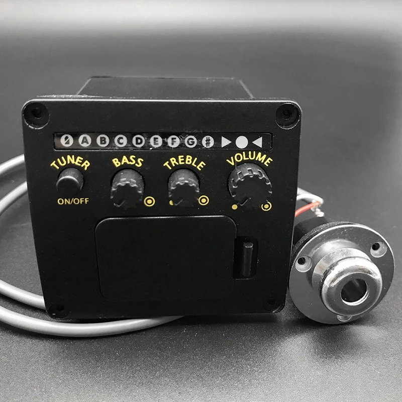 4 Band Acoustic Guitar Preamp with Microhone Folk Guitarra Piezo Pickup Equalizer with Tuner Guitar Accessories Free Shipping