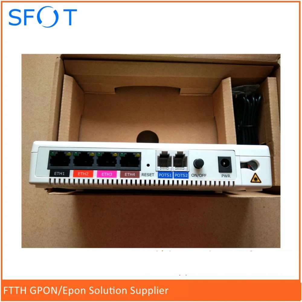Alcatel Lucent FTTO оптический сетевой терминал I-240E-Q GPON ONU 4 порта ethernet и 2 телефонных SIP |