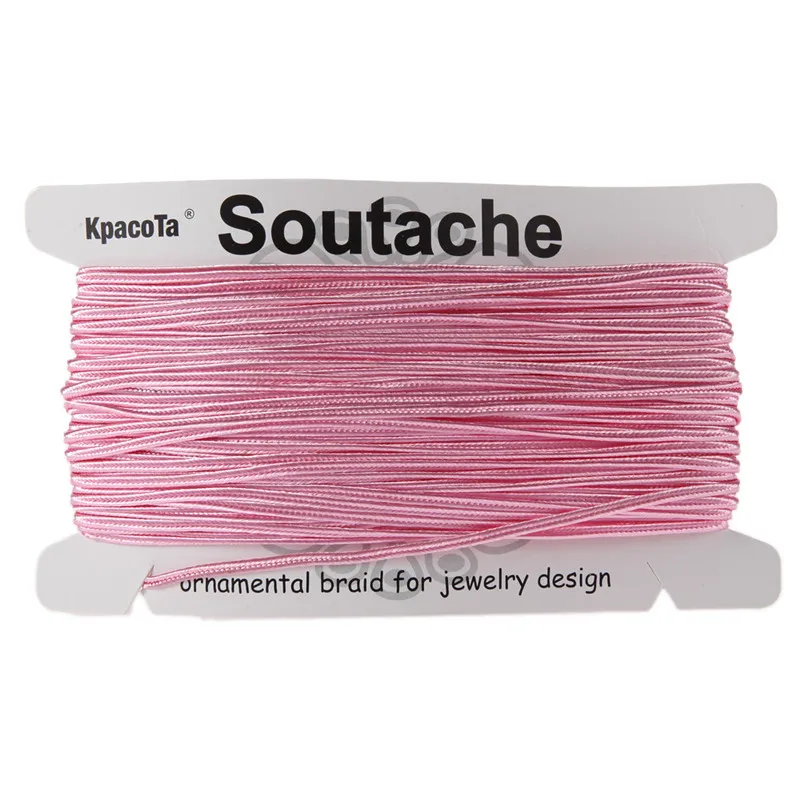 Bright pink KPacTa несколько цветов 34 ярда(31 м) 3 мм ширина китайский узел Soutach цвета нейлоновый шнур DIY ювелирные изделия ручной работы плетеный материал - Цвет: Bright pink