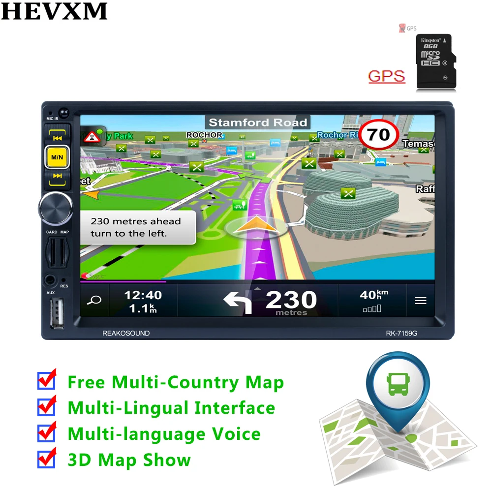 Универсальный автомобильный DVD плеер HEVXM 2 Din GPS навигация Bluetooth автомобильное