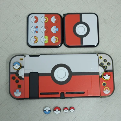 Сумка для хранения PokemonGo Pokeball, чехол, чехол для Nintendo Switch NS, консоль, коробка для карточных игр, джойстик, ручки, колпачки - Цвет: Pokeball Set E
