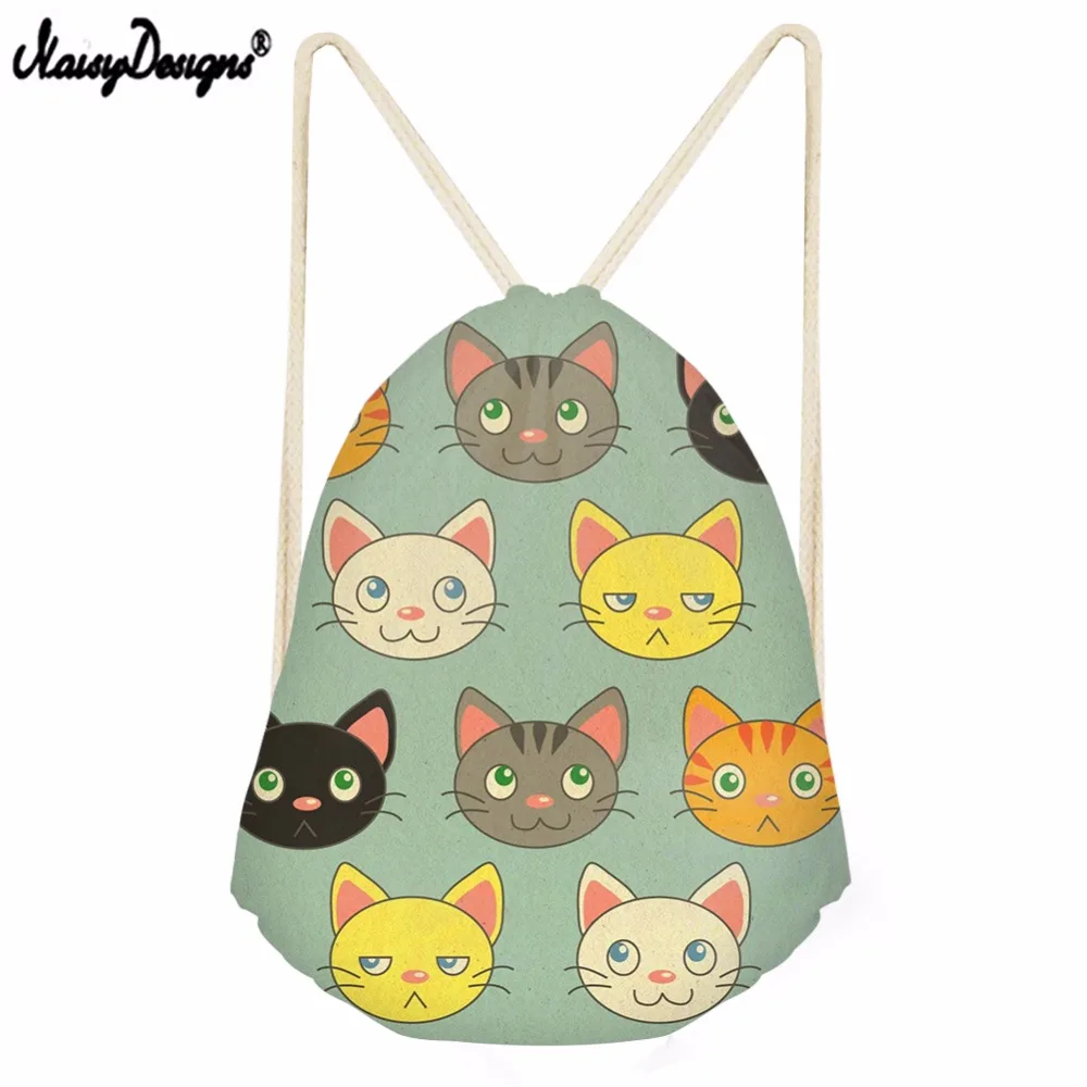 Рюкзак на шнурке с принтом кошки для девочек и мальчиков | Багаж сумки