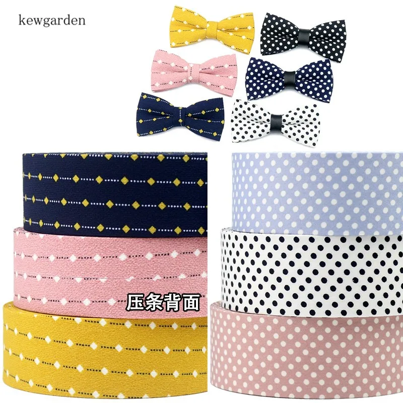 Kewgarden 25mm 1&quot Stripe Dot Fabric Layering Cloth Ribbon Handmade Tape DIY Bow tie Accessories Satin Webbing 7 Meters | Дом и сад