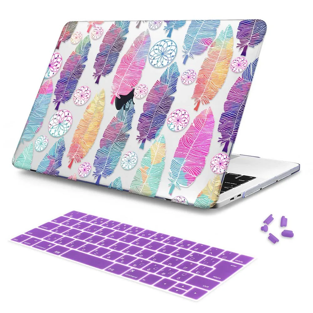 J118 Для нового MacBook Air Pro retina, возрастом 11, 12, 13, 15 лет для Macbook Pro 13 1" MacBook Air 13 A1932 A1708 A1989 с цветочным пером принт ноутбука чехол - Цвет: J118