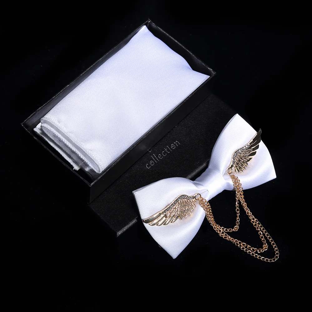 Мужские галстуки бабочки JEMYGINS металлические с золотыми крыльями регулируемые