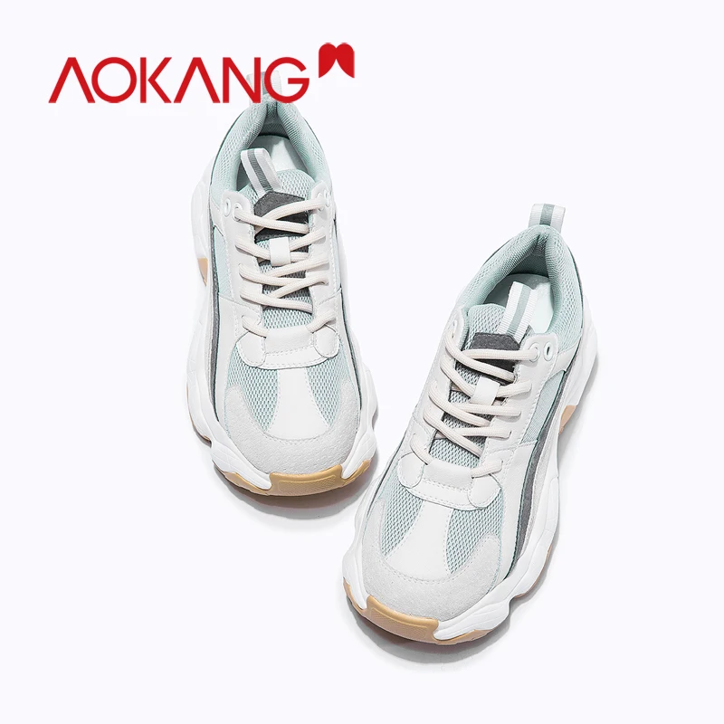 Женские кроссовки на платформе AOKANG черные из вулканизированной резины