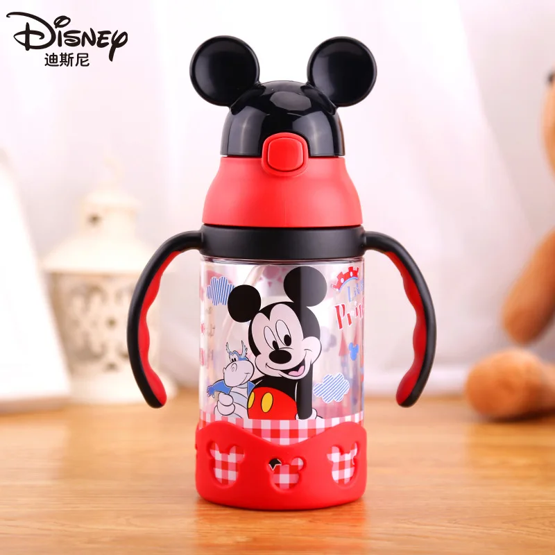 Дисней 400 мл Дети Нажмите на ручку чашки ребенка с соломинкой герметичная