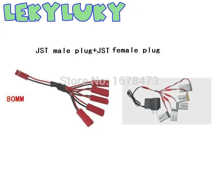 

LEKYLUKY 5 in 1 JST plug Charging Cable with JST Plug for 3.7V lithium Battery
