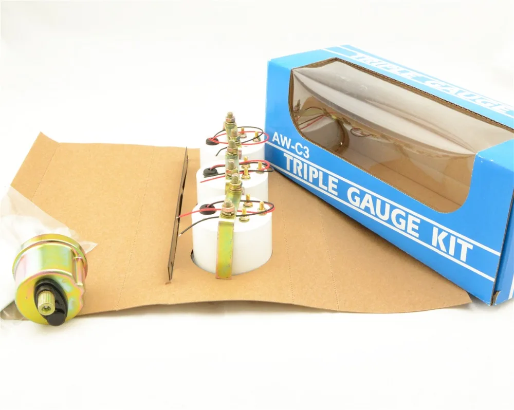 52 мм тройной комплект Амперметр воды датчик температуры масла Датчик давления 3 в