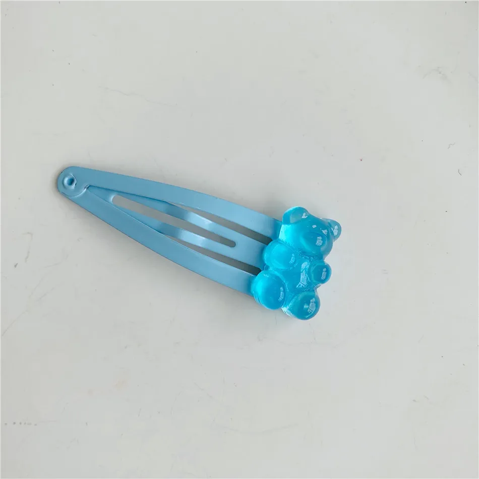 Милые цветные заколки ручной работы с мультяшным медведем для волос забавная