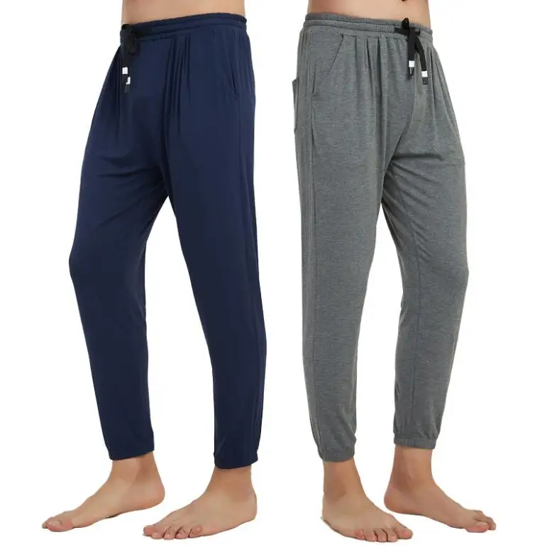 free shipping Home pants men's breathable thin section spring and summer nine points casual loose bathing | Мужская одежда