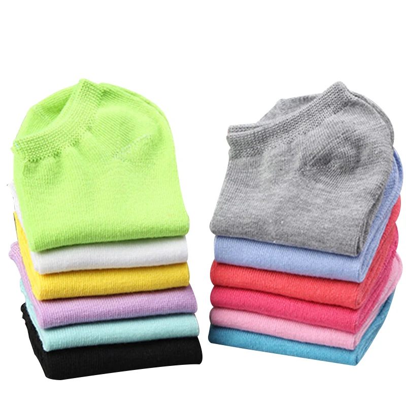 Женские носки S04 хлопок милые одноцветные яркие цвета летние тонкие 20 шт./набор|sock