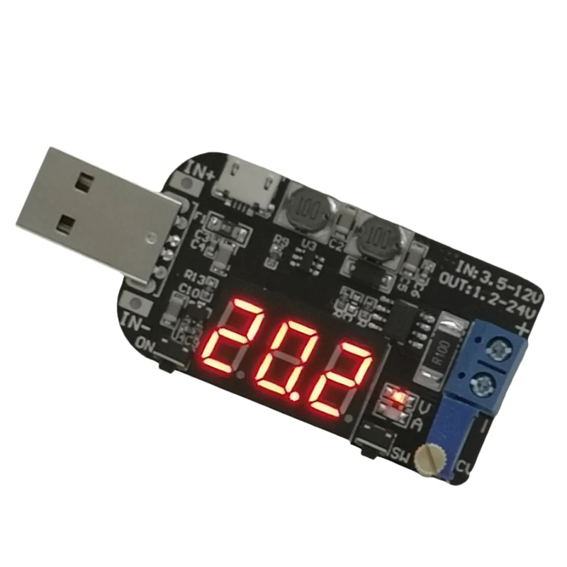With Current Usb Adjustable Buck-Boost Power Supply Voltage Regulator Module 5V To 3.3V 9V 12V 18V24V Dpl | Электроника