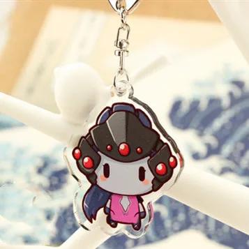 2 FPS Game Ow Keychain Fashion Overwatch D.va Hanzo Mei Tracer Reaper Figure Bag Pendants Car Key Chains Holder Keyrings Jewelry - Цвет: 2