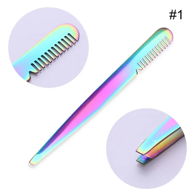 Tweezer1A LILYCUTE Радужный толкатель для кутикулы ногтей двухсторонний Хамелеон из нержавеющей стали для удаления омертвевшей кожи Маникюр УФ гель для ногтей инструменты для ухода - Цвет: Tweezer1A