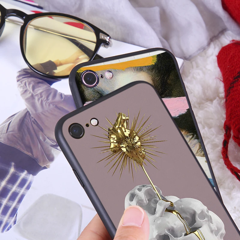David Art Printing Phone Case for iPhone 6 6s 7 8 Plus X XR XS Max European Soft Cover Luxury Silicone Cases |