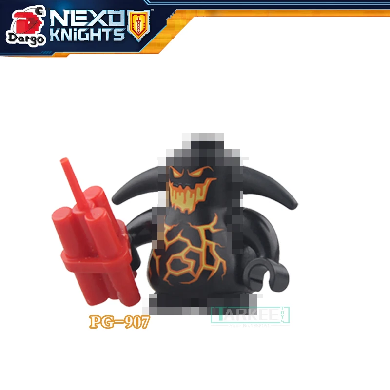 1 шт. NEXO KNIGHTS рисунок черный замок воин глины Macy Лэнс balrog DIY цифры строительные
