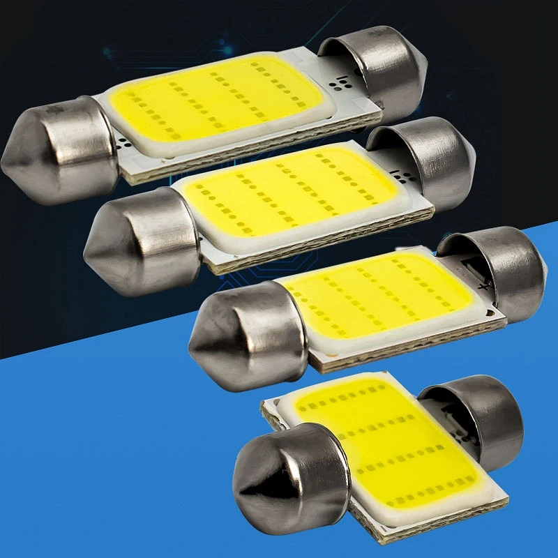 31 мм 36 39 42 C5W 3 Вт светодиодный COB Автомобильная гирлянда для салона купольная