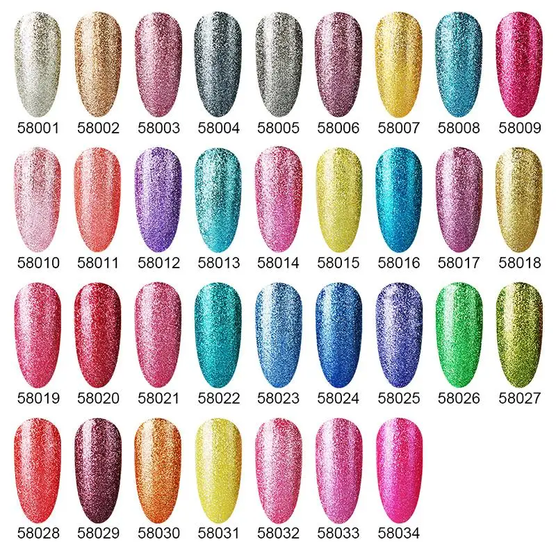 FairyGlo 10ml Platinum Nail Gel Varnish Semi Permanent Art Glitter Polish Soak off UV Enamel Lacquer | Красота и здоровье