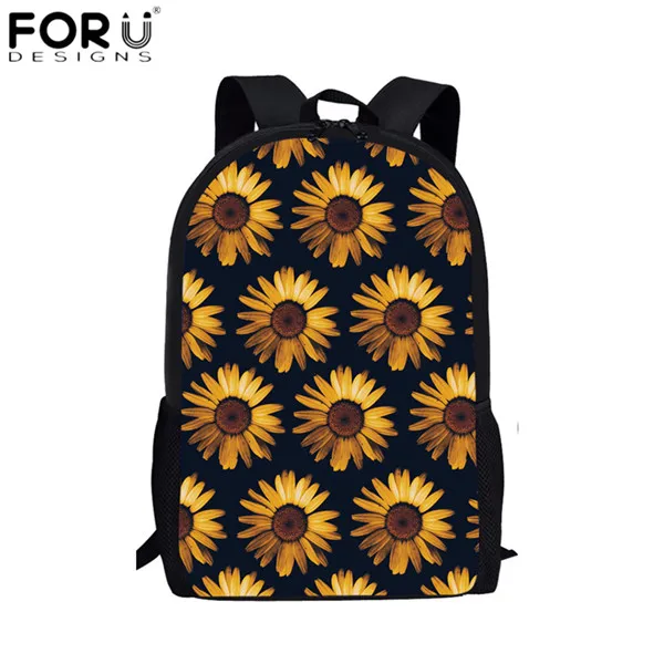 FORUDESIGNS/You are my Sunshine дизайн школьные сумки с принтом в виде подсолнухов 3 шт./компл. школьные сумки для детей девочки книжная сумка для отдыха сумки - Цвет: HXA609C