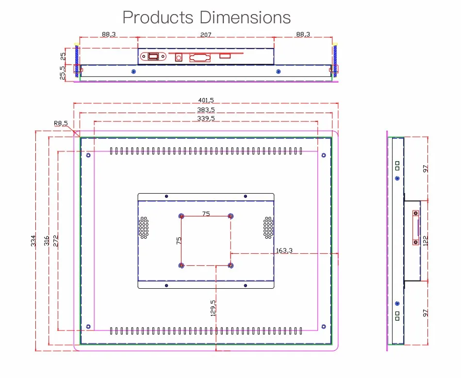 Faismars 17 дюймов резистивный сенсорный экран ЖК-монитор с HDMI интерфейсом 1" металлический чехол четырехпроводной сенсорный экран промышленный монитор