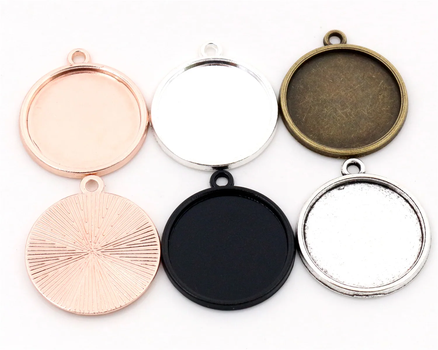 10pcs 20mm Inner Size Classic 5 Colors Plated One Sided Single Hanging Simple Style Cabochon Base Setting Charms Pendant | Украшения и