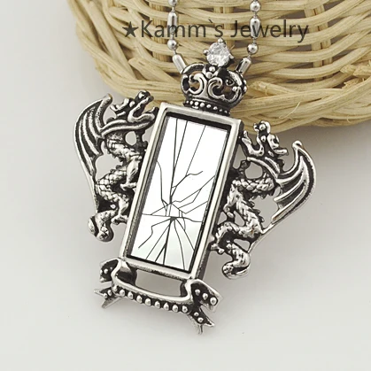 Виверны трещины зеркало Нержавеющая сталь подвеска цепь Цепочки и ожерелья