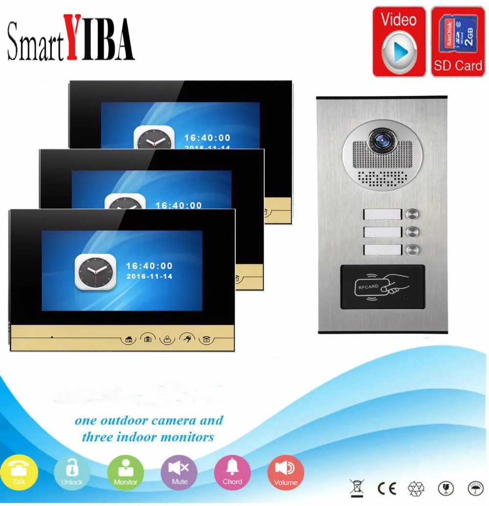 SmartYIBA 7 &quotдюймовый монитор видео телефон двери дверной звонок Домофон RFID доступа