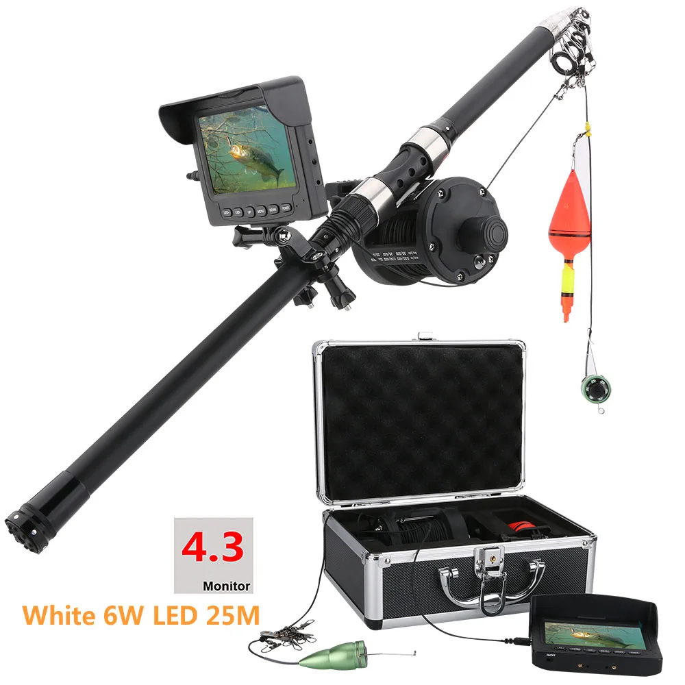 

GAMWATER 15M 25M HD 1000TVL Underwater Ice Fishing Camera Sea wheel Video Fish Finder 4.3" LCD 6W White LED 165 Degrees Angle