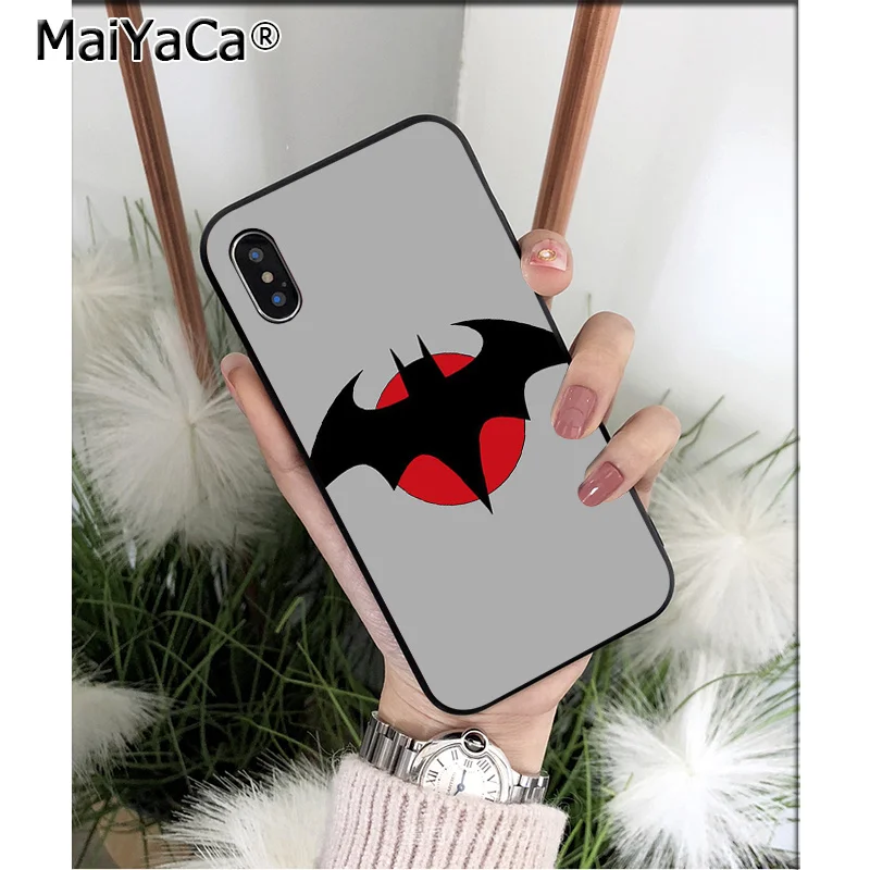 MaiYaCa DC супергерой Бэтмен логотип ТПУ Мягкие аксессуары для телефона чехол iPhone 8 7 6