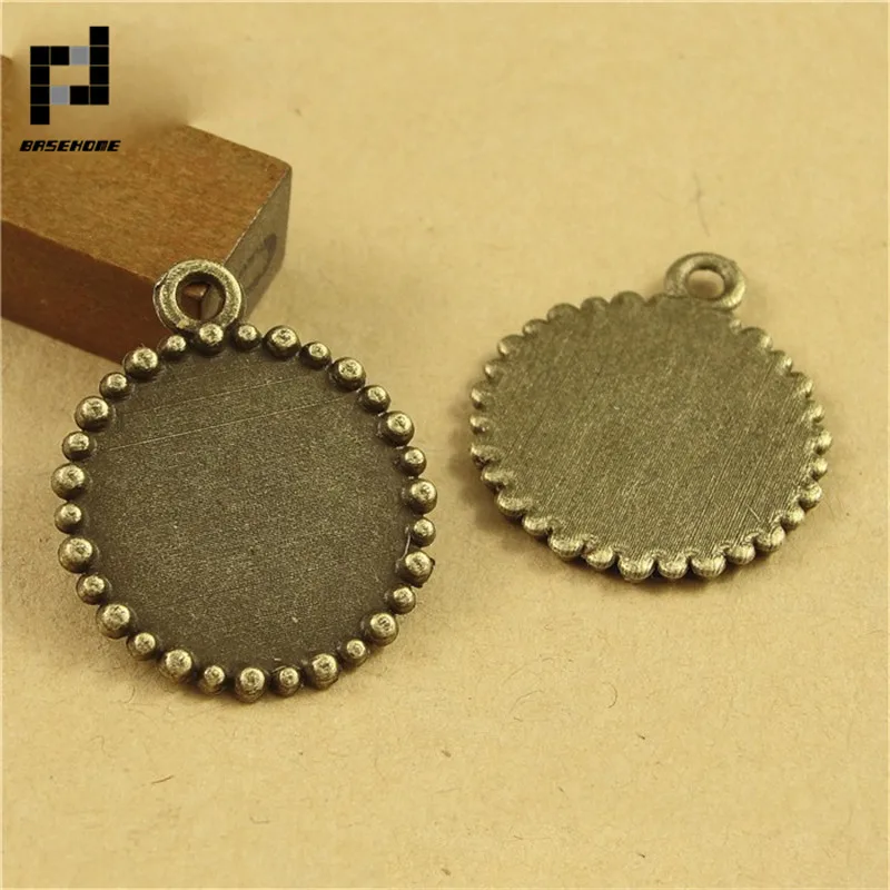 

10pcs/lot 20mm Key Heart Pendant Settings Cabochon Base Bezel Trays Blank Fit Glass Cabochons DIY Pendant Necklace Finding