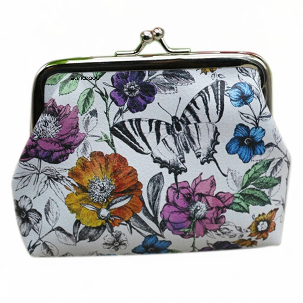 Модный женский мини кошелек с птицами и цветами держатель для карт чехол клатч