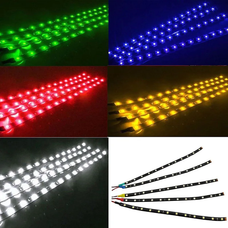 Новый 2 шт 15 светодиодный водонепроницаемый гибкий световая лента для автомобиля