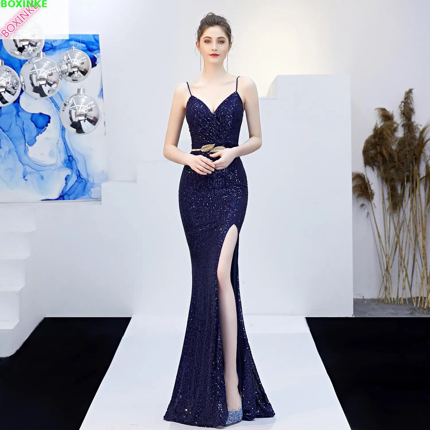 

2019 New Real Vadim Summer Dress Fairy Dreams And Famous Women's Party Sexy Long Dresses Slim Salute Night Shop V-tie Suspender