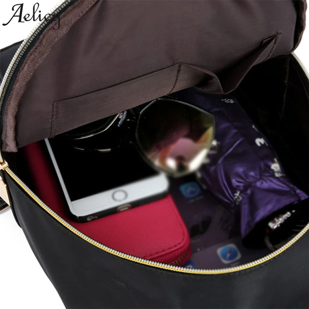 Женский холщовый рюкзак AelicyBag черный школьный Многофункциональный повседневный