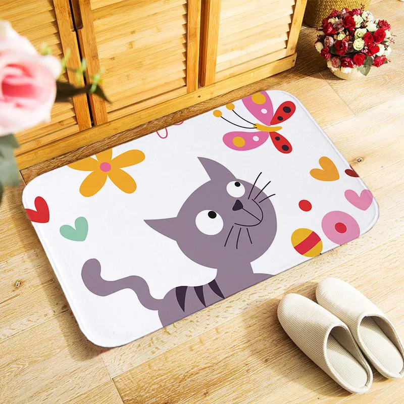 С рисунком кота 40x60 см наружный входной коврик маленький для детской спальни