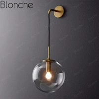 retro glass ball wall lamp vintage metal wall sconce loft lighting for home living room bedroom kitchen decor industrial fixture