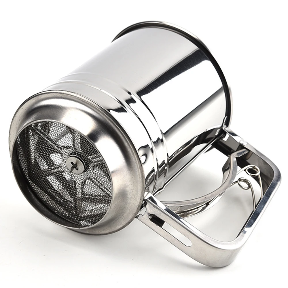 1 шт. нержавеющая сталь Механическая сахарная мука сетка сито чашка-просеиватель