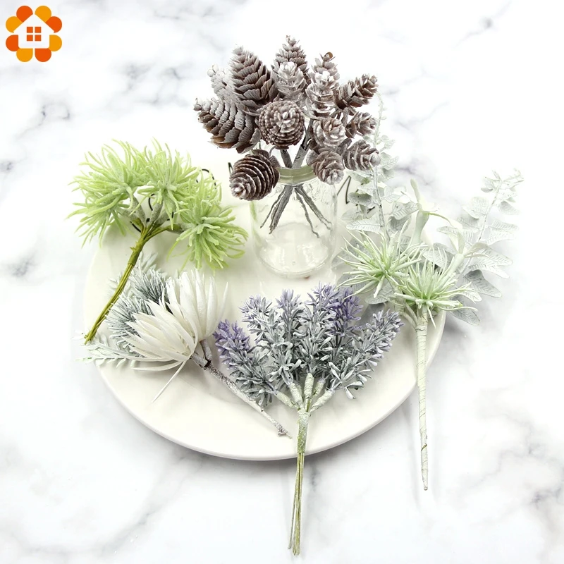 1 комплект искусственные цветы сосновые растения трава цветок для свадебной